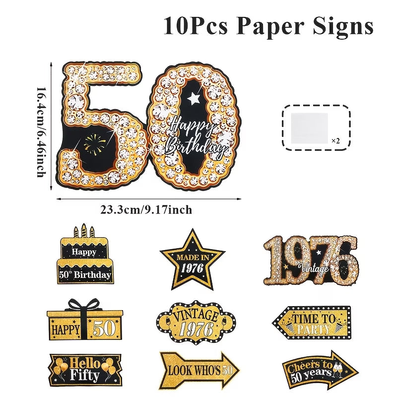 50 Jaar Decoratiebordjes – 10-delige Set | Vintage 1976