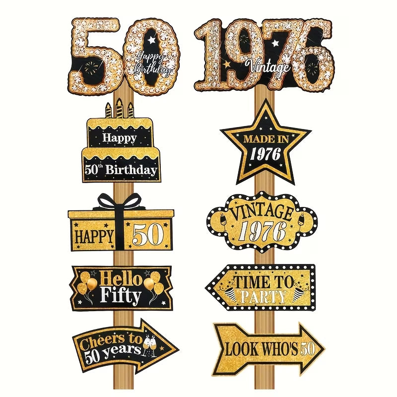 50 Jaar Decoratiebordjes – 10-delige Set | Vintage 1976