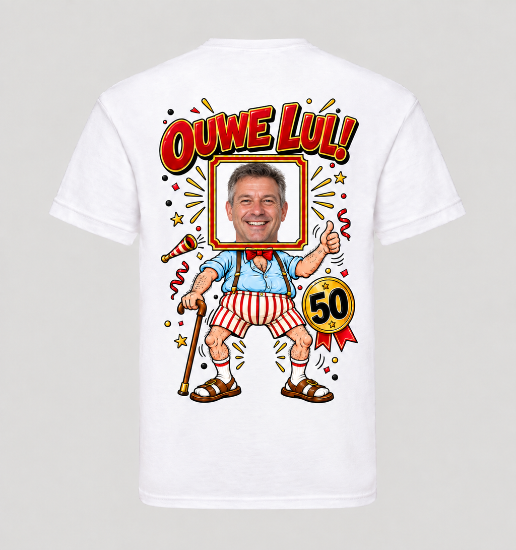 Ouwe Lul shirt – Abraham 50 jaar met eigen foto en tekst