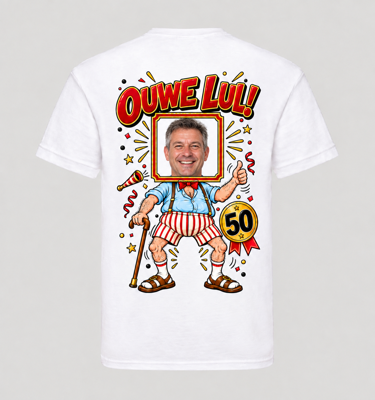 Ouwe Lul shirt – Abraham 50 jaar met eigen foto en tekst