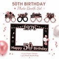 50 Jaar Photo Booth Set – 15 Brillen + Fotolijst | Roségoud 1976