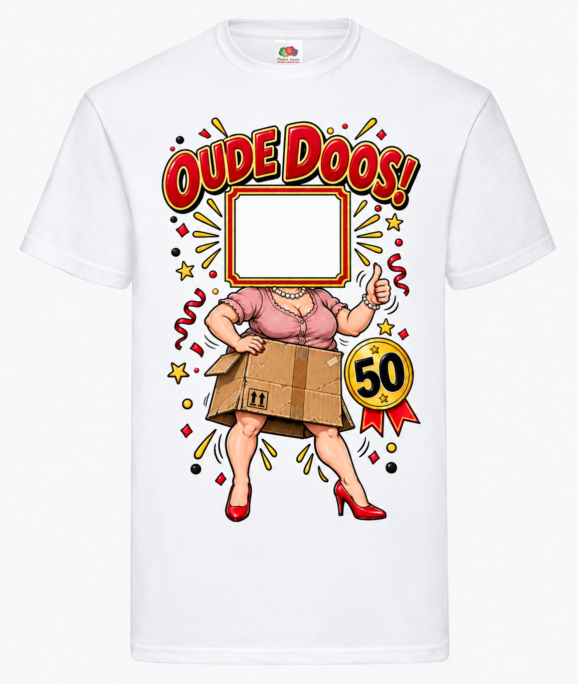 Oude Doos shirt – Sarah 50 jaar met eigen foto